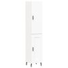 vidaXL Buffet haut Blanc 34,5x34x180 cm Bois d'ing&eacute;nierie