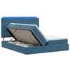 vidaXL Lit de rangement LED avec matelas Bleu fonc&eacute; 200 x 200 cm
