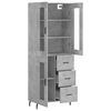 vidaXL Buffet haut Gris b&eacute;ton 69,5x34x180 cm Bois d'ing&eacute;nierie