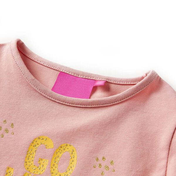T-shirt enfants &agrave; manches longues rose clair 128