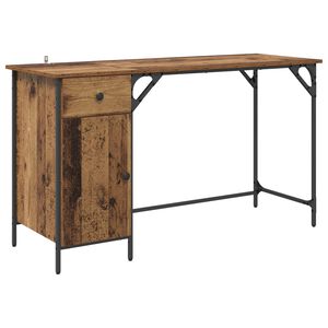 vidaXL Bureau d'ordinateur Bois Ancien 131 x 48 x 75 cm