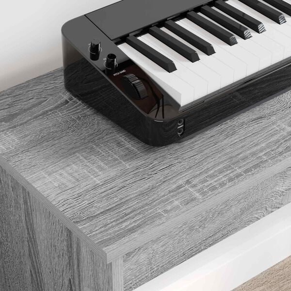 vidaXL Stand de clavier Gris Sonoma 100 x 32 x 64 cm Bois d'ing&eacute;nierie