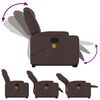 vidaXL Fauteuil inclinable de massage Marron fonc&eacute; Tissu