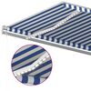 vidaXL Auvent manuel r&eacute;tractable avec LED 5x3 m Bleu et blanc