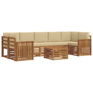 vidaXL Ensemble de canap&eacute;s d'ext&eacute;rieur 8 pc Naturel et Beige