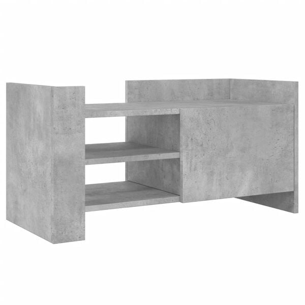 vidaXL Meuble TV gris b&eacute;ton 80x35x40 cm bois d'ing&eacute;nierie