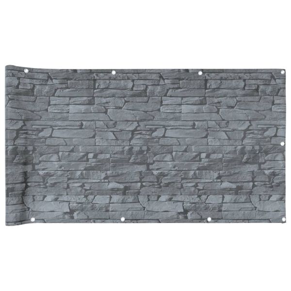 vidaXL &Eacute;cran d'intimit&eacute; de balcon aspect pierre de rebord gris PVC