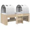 vidaXL Lit Haut pour Enfants avec Tunnel 3 pc Ch&ecirc;ne Sonoma et blanc