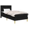 vidaXL Cadre de lit avec matelas Noir 90 x 200 cm tissu