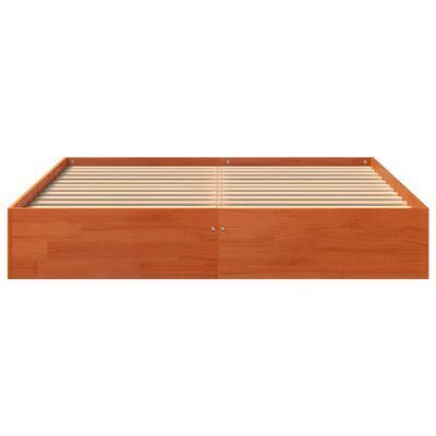 vidaXL Cadre de lit sans matelas cire marron 140x200cm bois pin massif