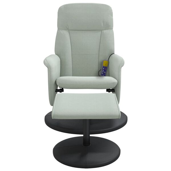 vidaXL Fauteuil inclinable de massage repose-pied gris clair velours
