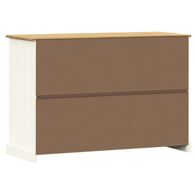 vidaXL Buffet avec tiroirs VIGO 113x40x75 cm blanc bois massif de pin