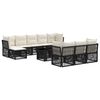 vidaXL Ensemble de canap&eacute; de jardin 11 pc Noir polyrotin