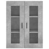 vidaXL Buffet haut Gris b&eacute;ton 69,5x34x180 cm Bois d'ing&eacute;nierie