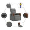 vidaXL Fauteuil inclinable de massage en tissu gris fonc&eacute;