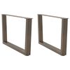 vidaXL Pieds de table basse en forme de V, 2 pi&egrave;ces, acier naturel, 70 x (42-43,3) cm