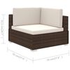 vidaXL Salon de jardin 6 pcs avec coussins R&eacute;sine tress&eacute;e Marron
