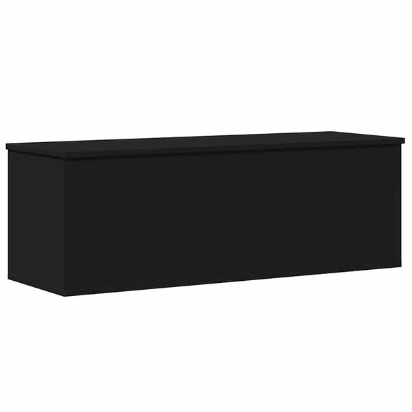 vidaXL Bo&icirc;te de rangement noir 102x35x35 cm bois d'ing&eacute;nierie