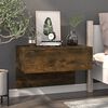 vidaXL Table de chevet murale Ch&ecirc;ne fum&eacute;