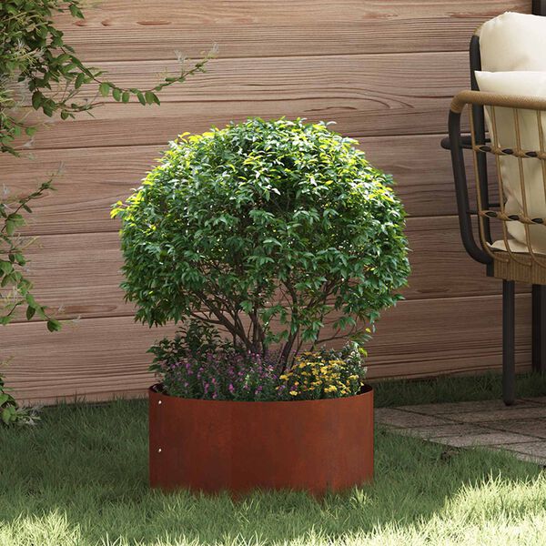 vidaXL Anneau de jardini&egrave;re 5 pcs Marron 40 x 40 x 20 cm Acier patin&eacute;