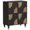 vidaXL Buffet avec &eacute;tag&egrave;re Noir 60 x 33 x 75 cm Bois de mangue massif