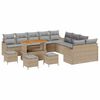 vidaXL Ensemble de canap&eacute; de jardin 14 pc Beige polyrotin