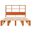 vidaXL Lit biblioth&egrave;que sans matelas cire marron 140x200cm bois massif