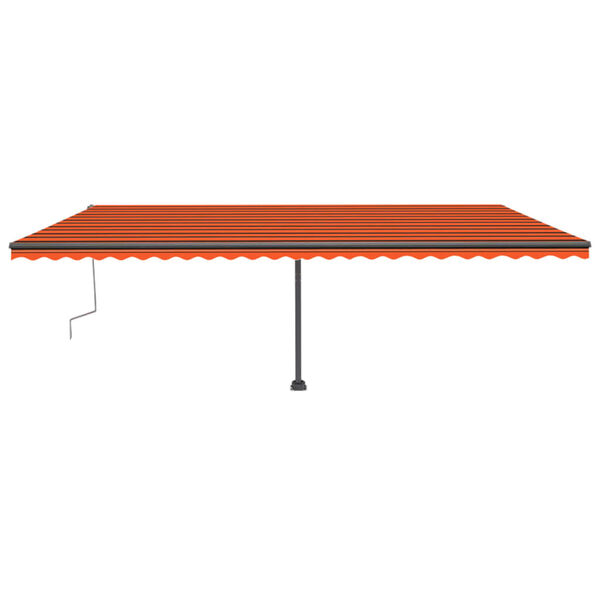 vidaXL Auvent manuel r&eacute;tractable avec LED 600x300 cm Orange et marron