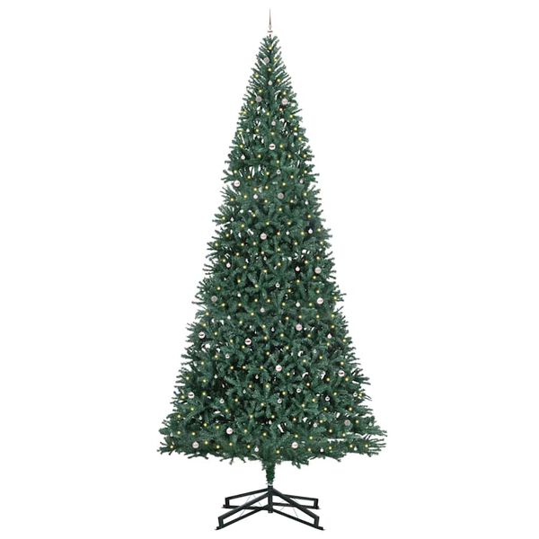 vidaXL Arbre de No&euml;l artificiel pr&eacute;-&eacute;clair&eacute; avec ensemble de boules