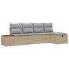 vidaXL Ensemble de canap&eacute; de jardin 6 pc Beige polyrotin