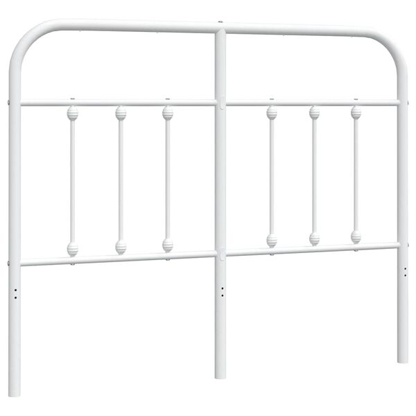 vidaXL T&ecirc;te de lit m&eacute;tal blanc 120 cm