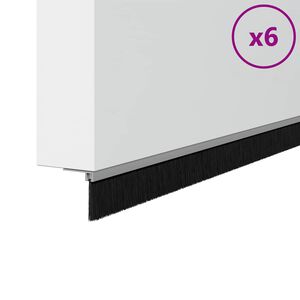 vidaXL Brosses d'&eacute;tanch&eacute;it&eacute; pour porte &agrave; visser 6 pc Argent 100 cm