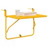 vidaXL Table Suspendue de Balcon Jaune 60 x 39 x 65 cm Acier