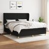 vidaXL Sommier &agrave; lattes de lit avec matelas Noir 180x200 cm Tissu