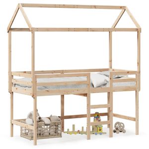 vidaXL Lit superpos&eacute; avec &eacute;chelle et toit sans matelas 90x190 cm