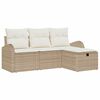 vidaXL Ensemble de Canap&eacute;s 4 pc Beige et cr&egrave;me polyrotin
