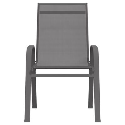 vidaXL Chaises empilables de jardin lot de 4 Gris Tissu textilène