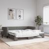 vidaXL Lit de jour avec gigogne sans matelas gris fonc&eacute; 100x200 cm