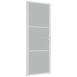 vidaXL Porte int&eacute;rieure 76x201,5 cm Blanc Verre mat et aluminium