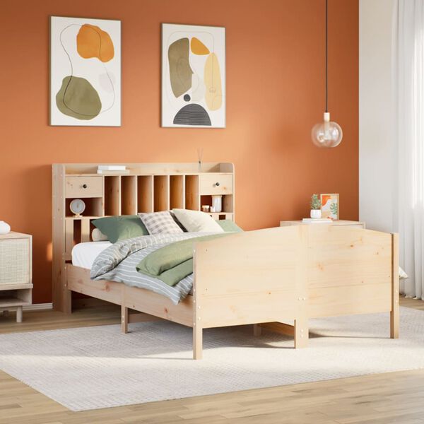 vidaXL Lit biblioth&egrave;que sans matelas 160x200 cm bois massif de pin