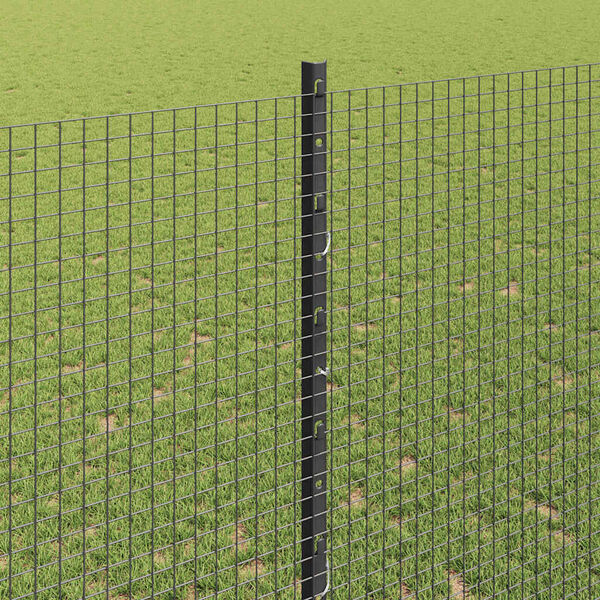 vidaXL Cl&ocirc;ture avec poteau Gris 1,4 x 25 m Acier et PVC