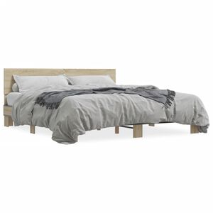 vidaXL Cadre de lit sans matelas ch&ecirc;ne sonoma 200x200 cm