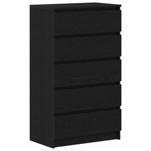 vidaXL Meuble &agrave; tiroirs en ch&ecirc;ne noir 60x36x103 cm bois d'ing&eacute;nierie