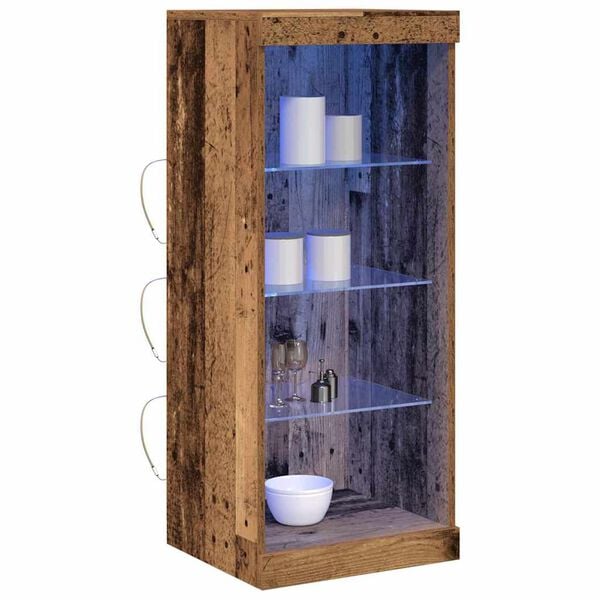 vidaXL Buffet LED Bois ancien 41 x 37 x 100 cm Bois d'ing&eacute;nierie