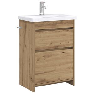 vidaXL Ensemble de mobilier de salle de bain Ch&ecirc;ne artisanal