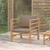 vidaXL Canap&eacute; de jardin avec coussins taupe bambou