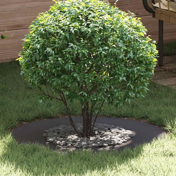 vidaXL adapt&eacute; pour anneaux d'arbre plats 5 pcs Noir &Oslash;40 / 70 cm Acier