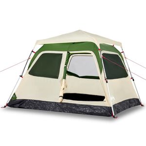 vidaXL Tente de camping &agrave; d&ocirc;me 4 personnes vert lib&eacute;ration rapide