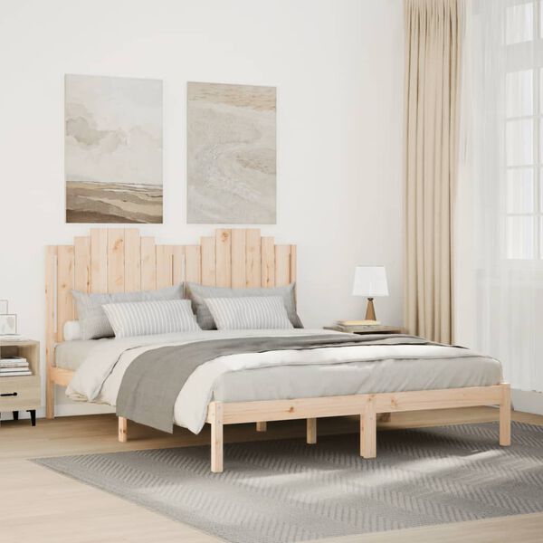 vidaXL Cadre de lit extra long sans matelas 140x210 cm bois massif