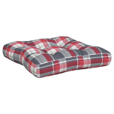 vidaXL Coussins de palette lot de 3 motif à carreaux rouge tissu